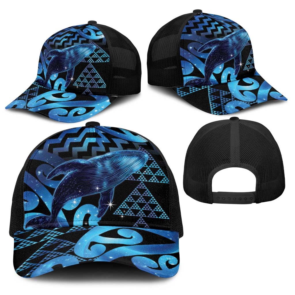 Humpback Whale Matariki New Zealand Baseball Net Cap NZ Maori Paikea Poutama Luxury Blue LT14 - Polynesian Pride