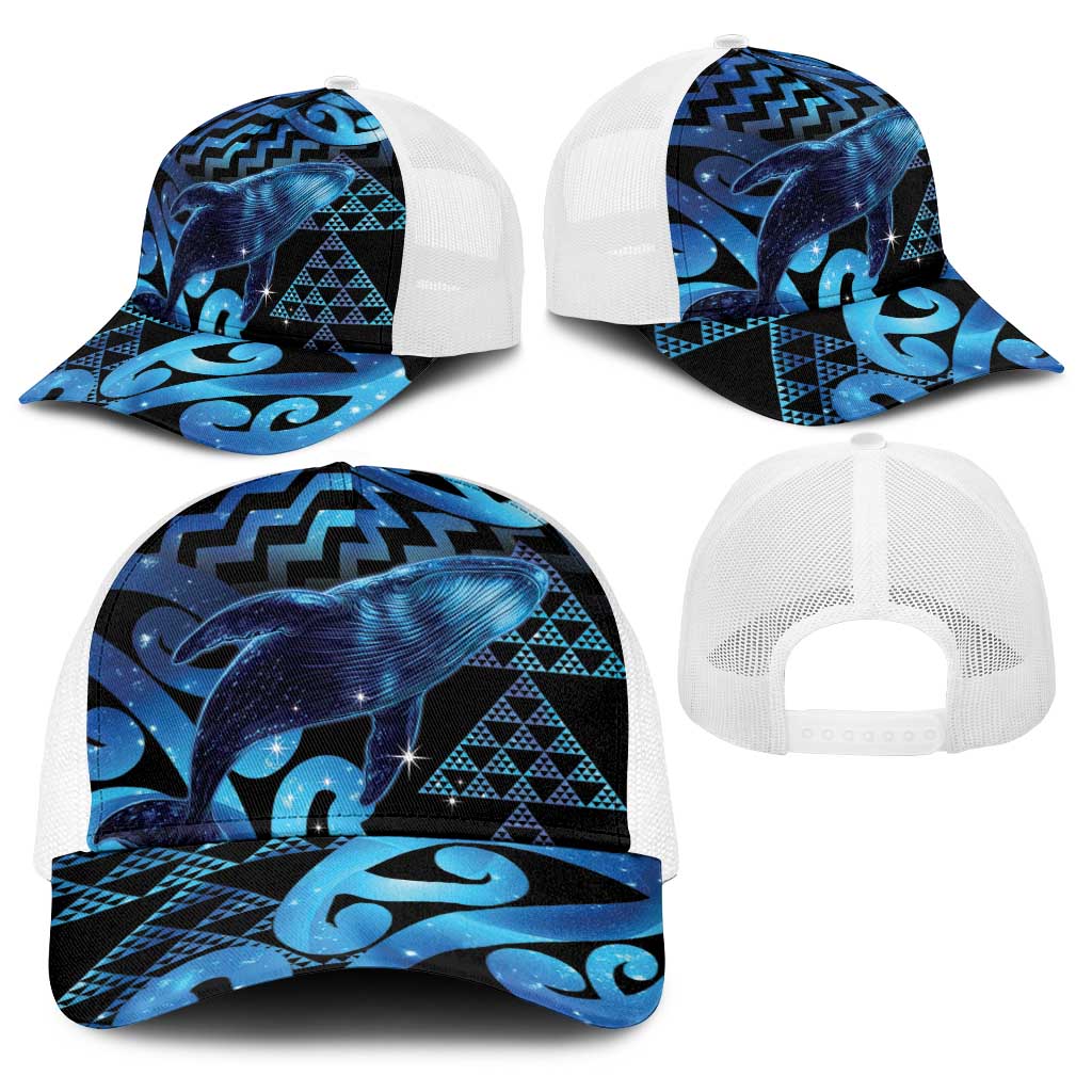 Humpback Whale Matariki New Zealand Baseball Net Cap NZ Maori Paikea Poutama Luxury Blue LT14 - Polynesian Pride