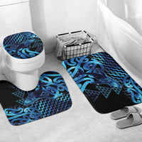 Humpback Whale Matariki New Zealand Bathroom Set NZ Maori Paikea Poutama Luxury Blue LT14 Mat Set Only (3 pcs) One Size Blue - Polynesian Pride