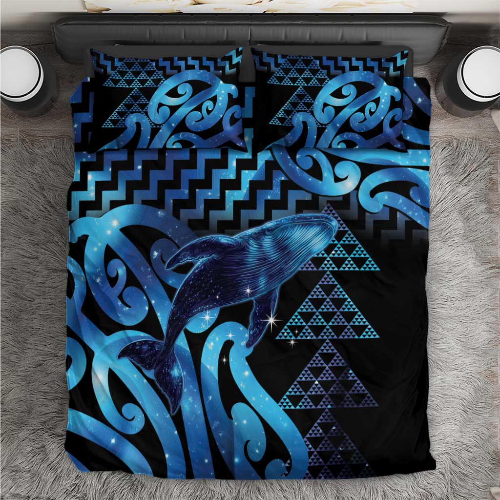 Humpback Whale Matariki New Zealand Bedding Set NZ Maori Paikea Poutama Luxury Blue LT14 Blue - Polynesian Pride