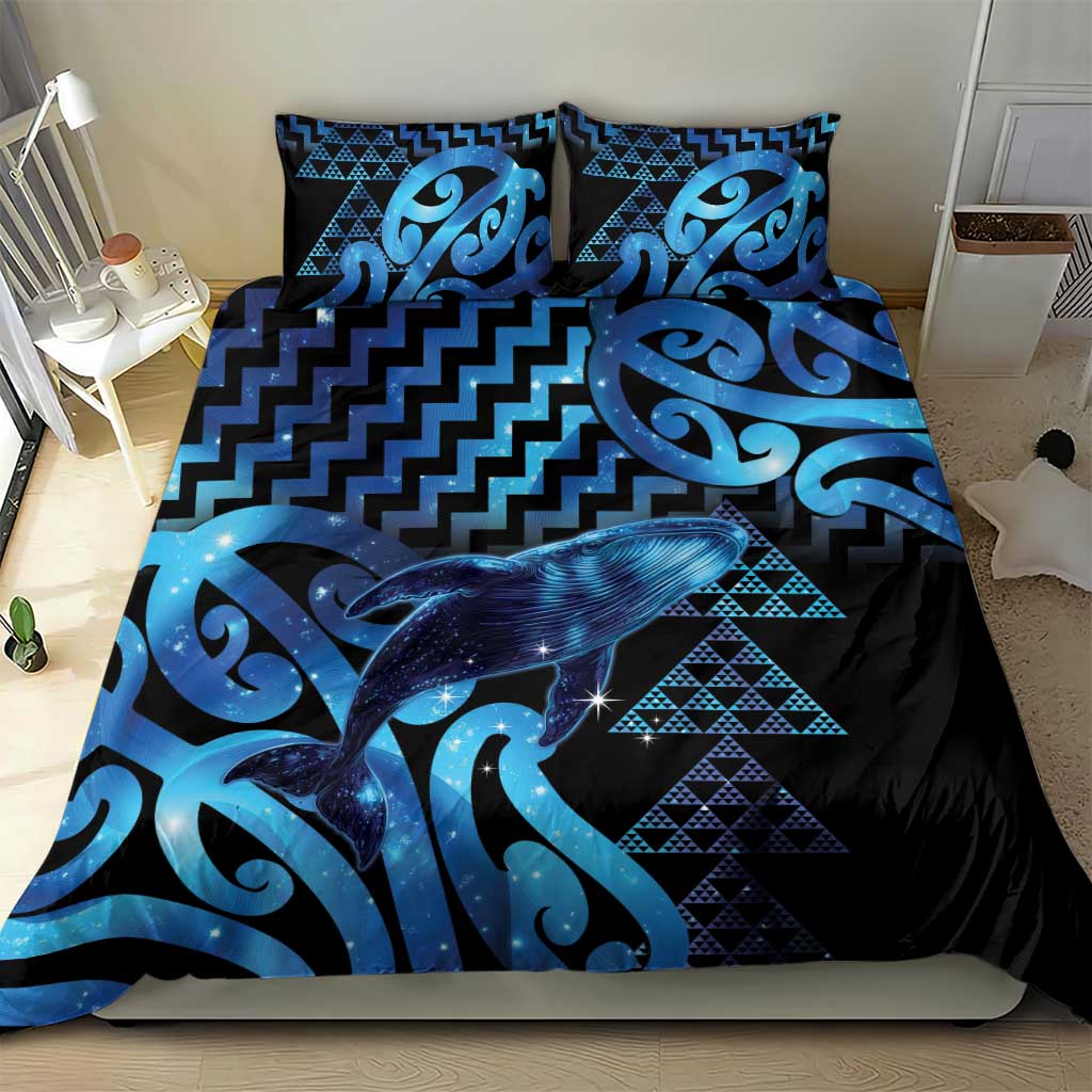 Humpback Whale Matariki New Zealand Bedding Set NZ Maori Paikea Poutama Luxury Blue LT14 - Polynesian Pride