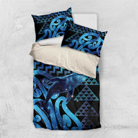 Humpback Whale Matariki New Zealand Bedding Set NZ Maori Paikea Poutama Luxury Blue LT14 US Twin 172cm x 218cm Blue - Polynesian Pride