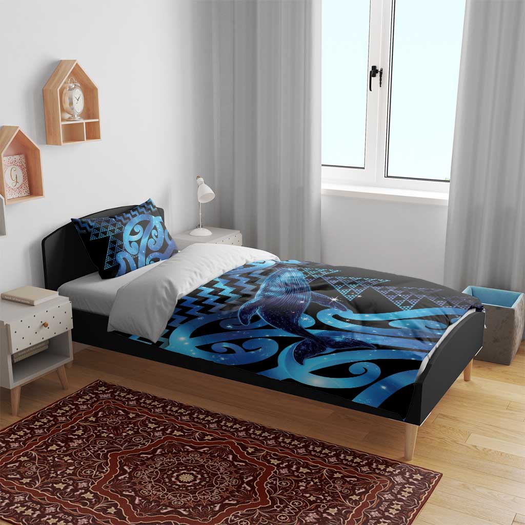 Humpback Whale Matariki New Zealand Bedding Set NZ Maori Paikea Poutama Luxury Blue LT14 - Polynesian Pride