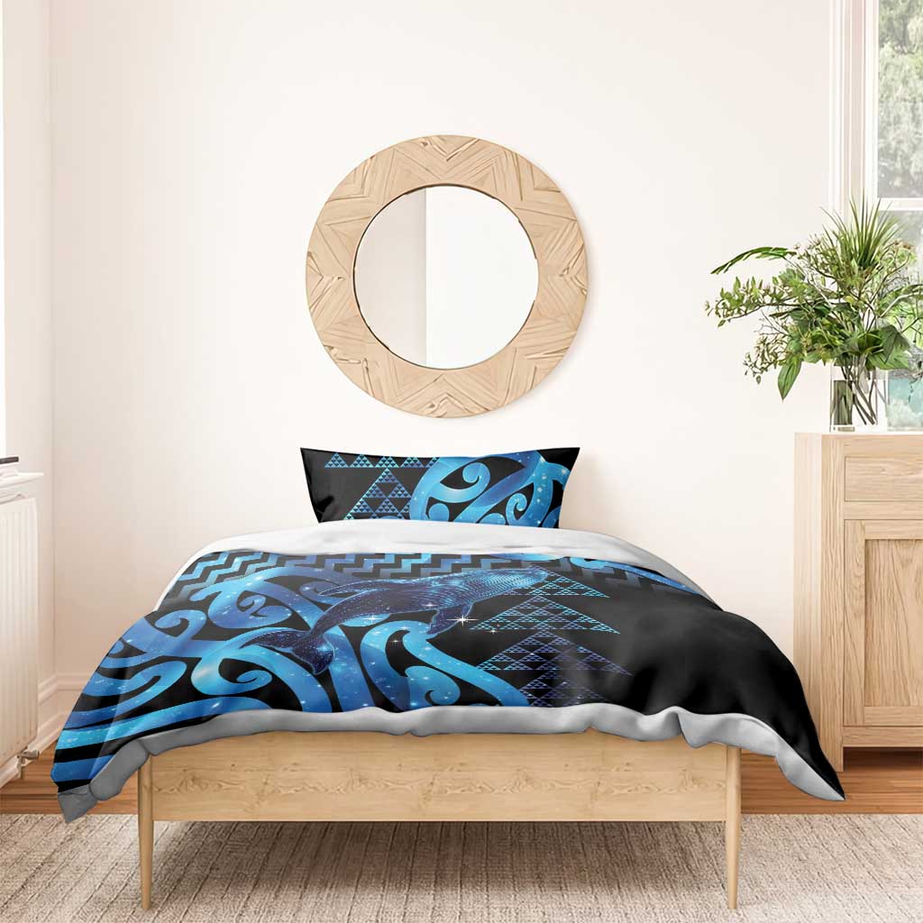 Humpback Whale Matariki New Zealand Bedding Set NZ Maori Paikea Poutama Luxury Blue LT14 - Polynesian Pride