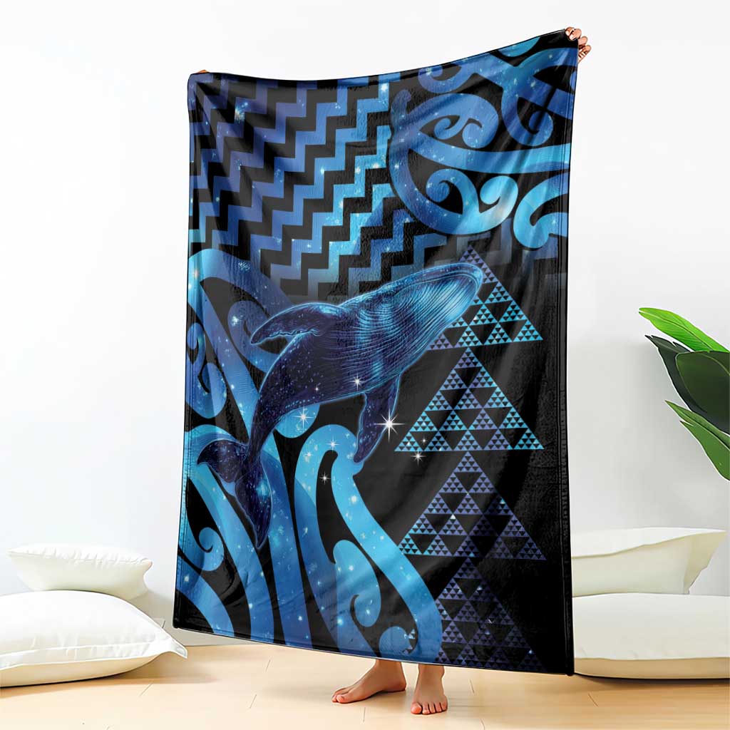 Humpback Whale Matariki New Zealand Blanket NZ Maori Paikea Poutama Luxury Blue LT14 - Polynesian Pride