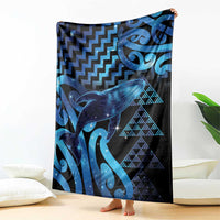 Humpback Whale Matariki New Zealand Blanket NZ Maori Paikea Poutama Luxury Blue LT14 - Polynesian Pride