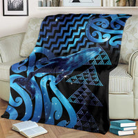Humpback Whale Matariki New Zealand Blanket NZ Maori Paikea Poutama Luxury Blue LT14 - Polynesian Pride