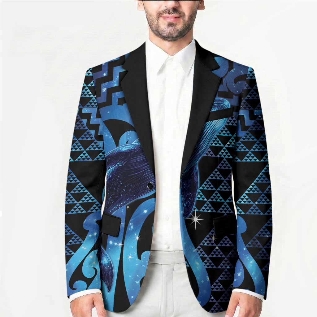 Humpback Whale Matariki New Zealand Blazer NZ Maori Paikea Poutama Luxury Blue LT14 - Polynesian Pride