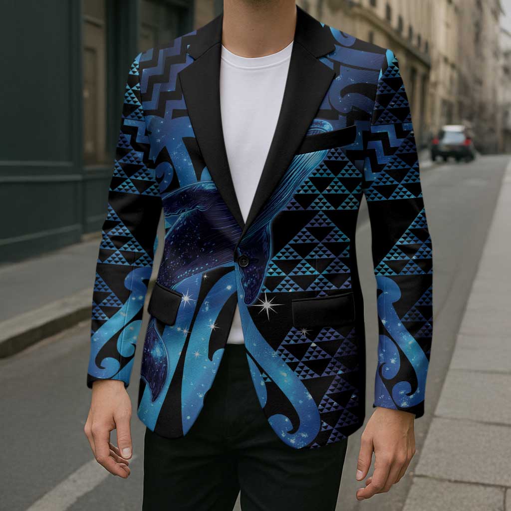 Humpback Whale Matariki New Zealand Blazer NZ Maori Paikea Poutama Luxury Blue LT14 - Polynesian Pride