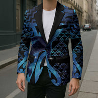 Humpback Whale Matariki New Zealand Blazer NZ Maori Paikea Poutama Luxury Blue LT14 - Polynesian Pride