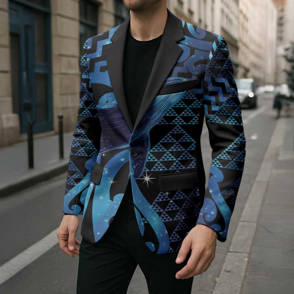 Humpback Whale Matariki New Zealand Blazer NZ Maori Paikea Poutama Luxury Blue LT14 - Polynesian Pride