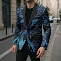 Humpback Whale Matariki New Zealand Blazer NZ Maori Paikea Poutama Luxury Blue LT14 - Polynesian Pride