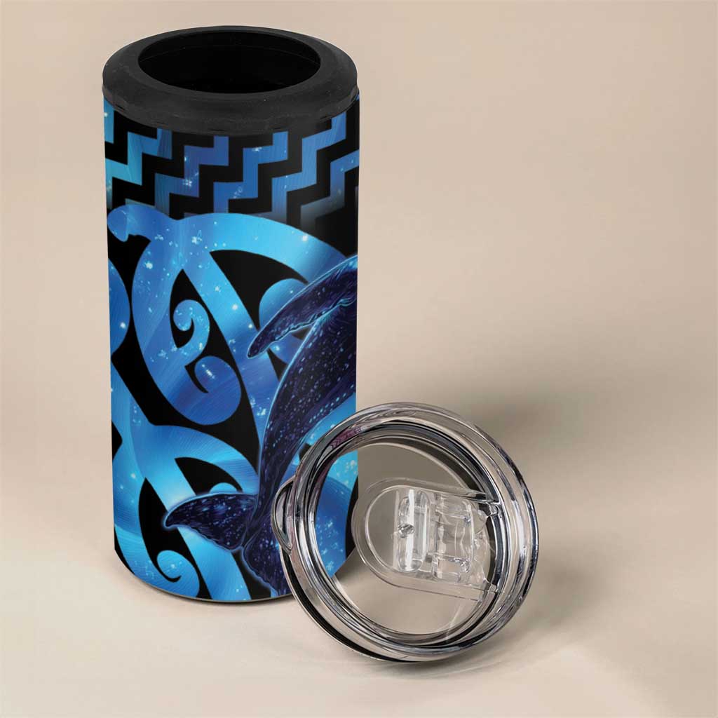 Humpback Whale Matariki New Zealand 4 in 1 Can Cooler Tumbler NZ Maori Paikea Poutama Luxury Blue