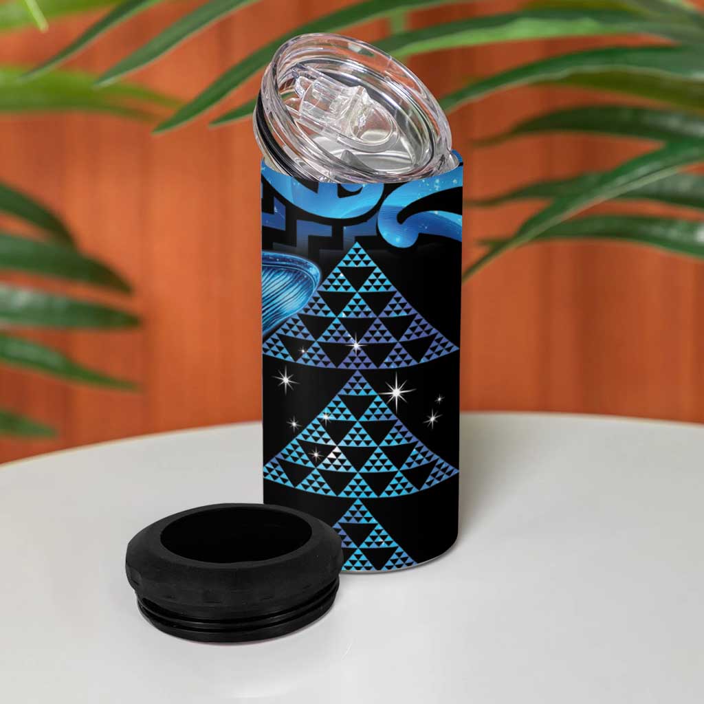 Humpback Whale Matariki New Zealand 4 in 1 Can Cooler Tumbler NZ Maori Paikea Poutama Luxury Blue