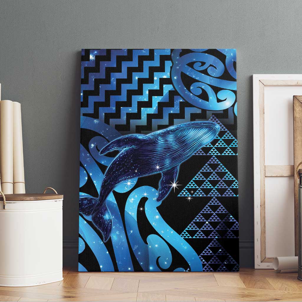 Humpback Whale Matariki New Zealand Canvas Wall Art NZ Maori Paikea Poutama Luxury Blue LT14 - Polynesian Pride