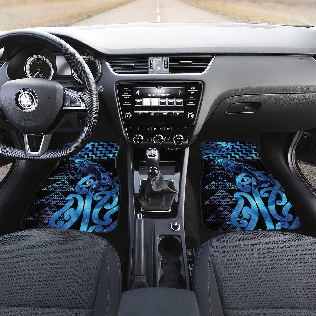 Humpback Whale Matariki New Zealand Car Mats NZ Maori Paikea Poutama Luxury Blue LT14 Set 2pcs - Front Blue - Polynesian Pride
