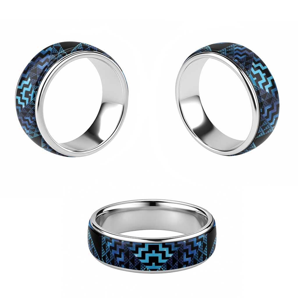 Humpback Whale Matariki New Zealand Classic Ring NZ Maori Paikea Poutama Luxury Blue LT14 - Polynesian Pride