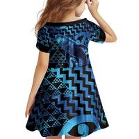Humpback Whale Matariki New Zealand Family Matching Puletasi and Hawaiian Shirt NZ Maori Paikea Poutama Luxury Blue