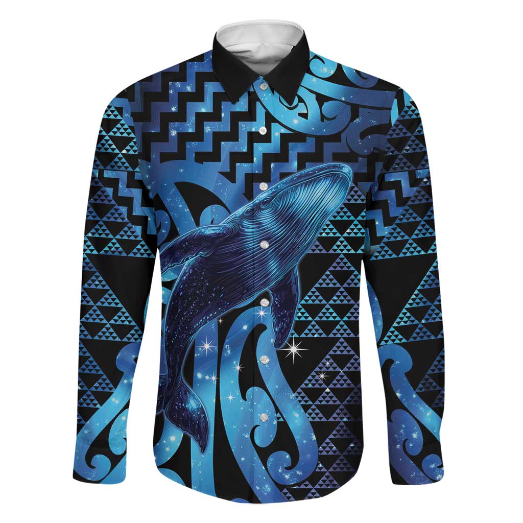 Humpback Whale Matariki New Zealand Family Matching Puletasi and Hawaiian Shirt NZ Maori Paikea Poutama Luxury Blue