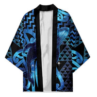 Humpback Whale Matariki New Zealand Kimono NZ Maori Paikea Poutama Luxury Blue
