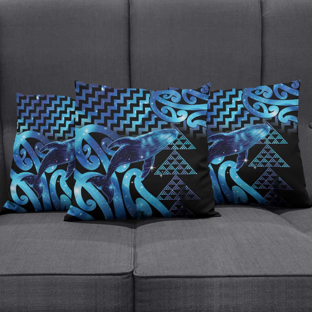 Humpback Whale Matariki New Zealand Pillow Cover NZ Maori Paikea Poutama Luxury Blue LT14 - Polynesian Pride
