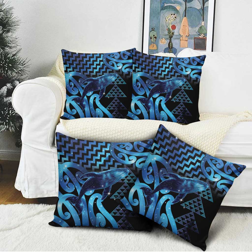 Humpback Whale Matariki New Zealand Pillow Cover NZ Maori Paikea Poutama Luxury Blue LT14 - Polynesian Pride