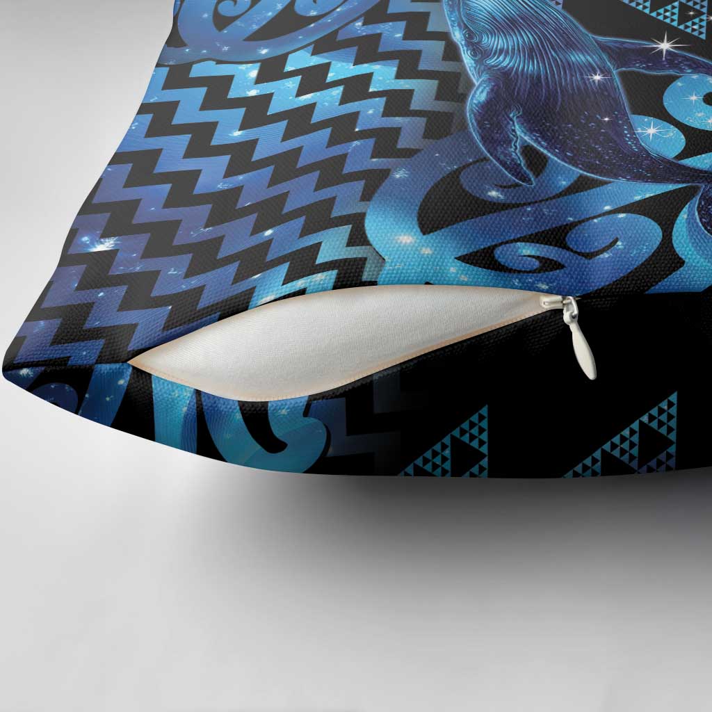 Humpback Whale Matariki New Zealand Pillow Cover NZ Maori Paikea Poutama Luxury Blue LT14 - Polynesian Pride