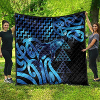 Humpback Whale Matariki New Zealand Quilt NZ Maori Paikea Poutama Luxury Blue LT14 - Polynesian Pride