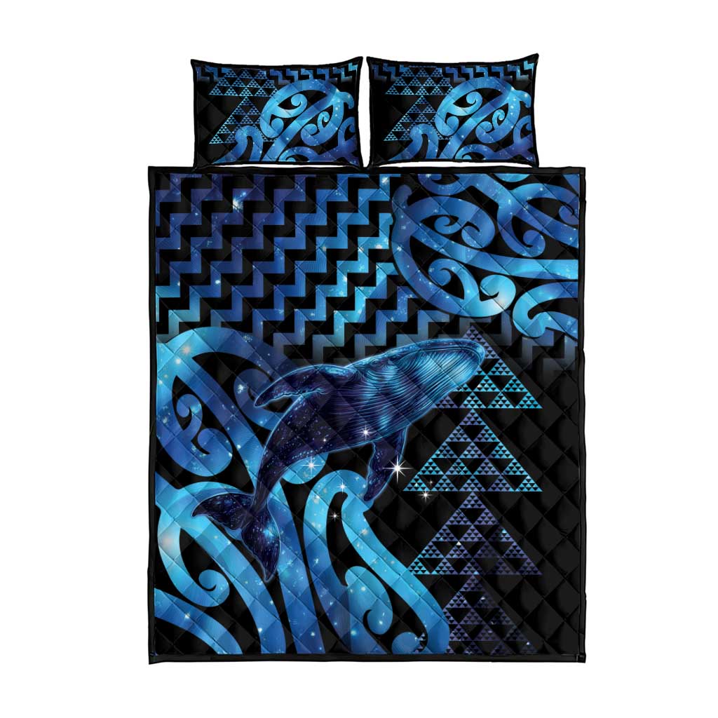 Humpback Whale Matariki New Zealand Quilt Bed Set NZ Maori Paikea Poutama Luxury Blue LT14 - Polynesian Pride