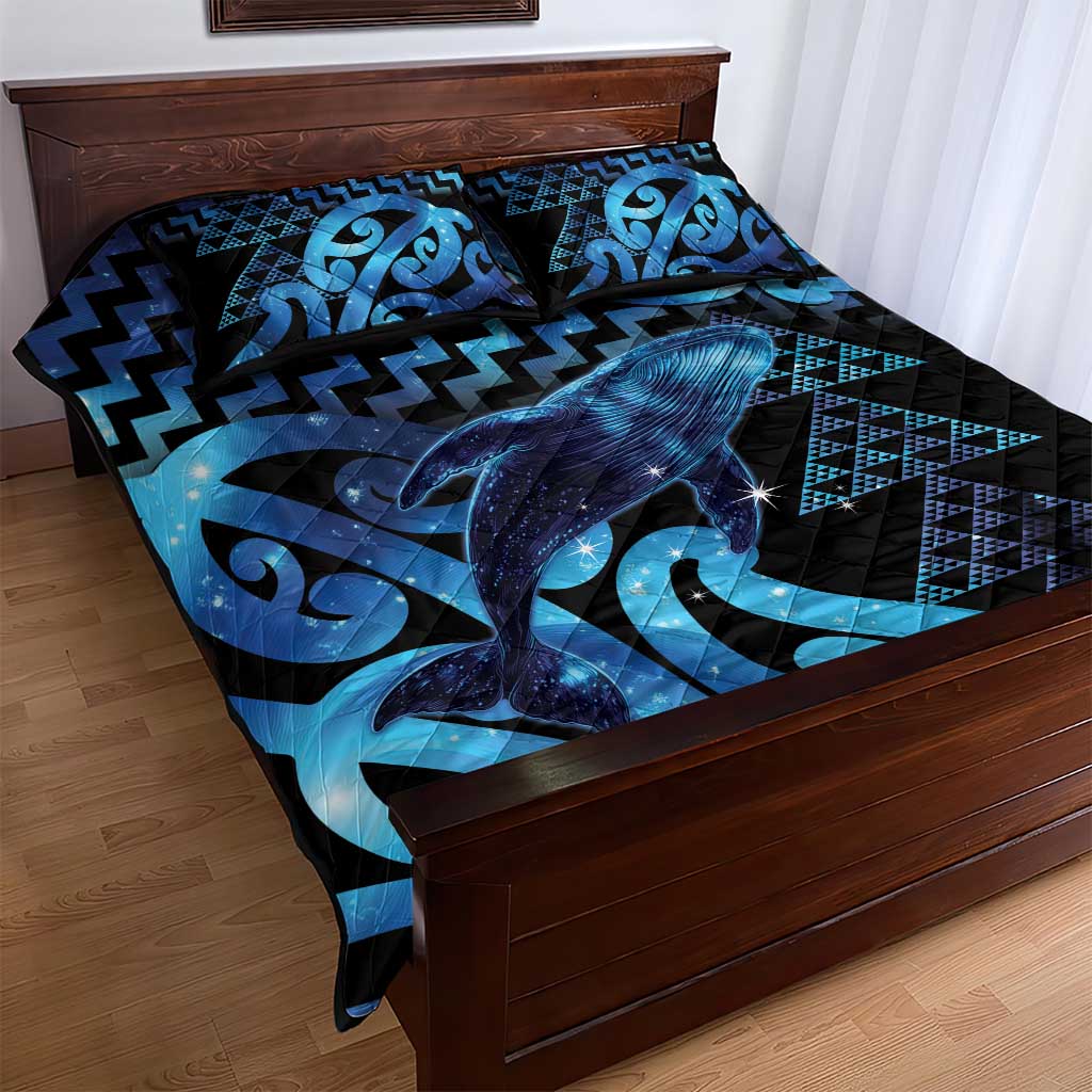 Humpback Whale Matariki New Zealand Quilt Bed Set NZ Maori Paikea Poutama Luxury Blue LT14 - Polynesian Pride