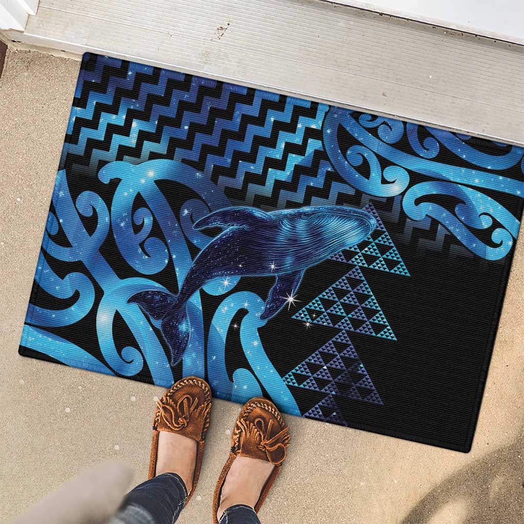 Humpback Whale Matariki New Zealand Rubber Doormat NZ Maori Paikea Poutama Luxury Blue LT14 - Polynesian Pride