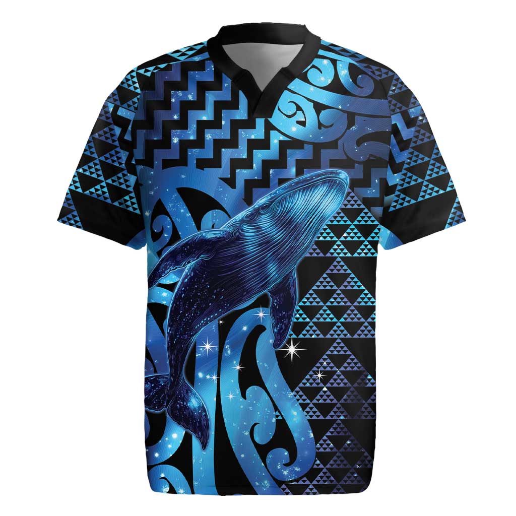 Humpback Whale Matariki New Zealand Rugby Jersey NZ Maori Paikea Poutama Luxury Blue
