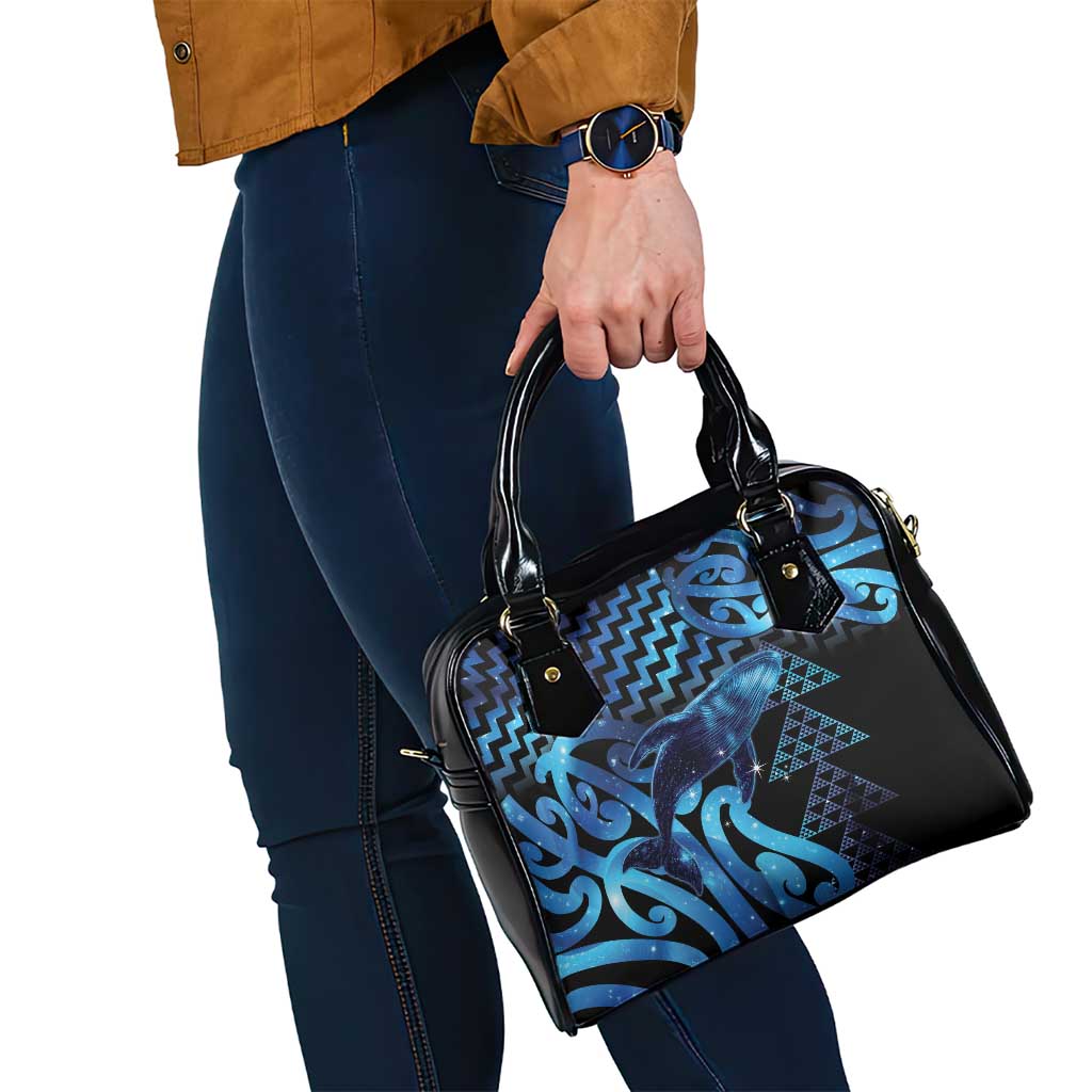 Humpback Whale Matariki New Zealand Shoulder Handbag NZ Maori Paikea Poutama Luxury Blue