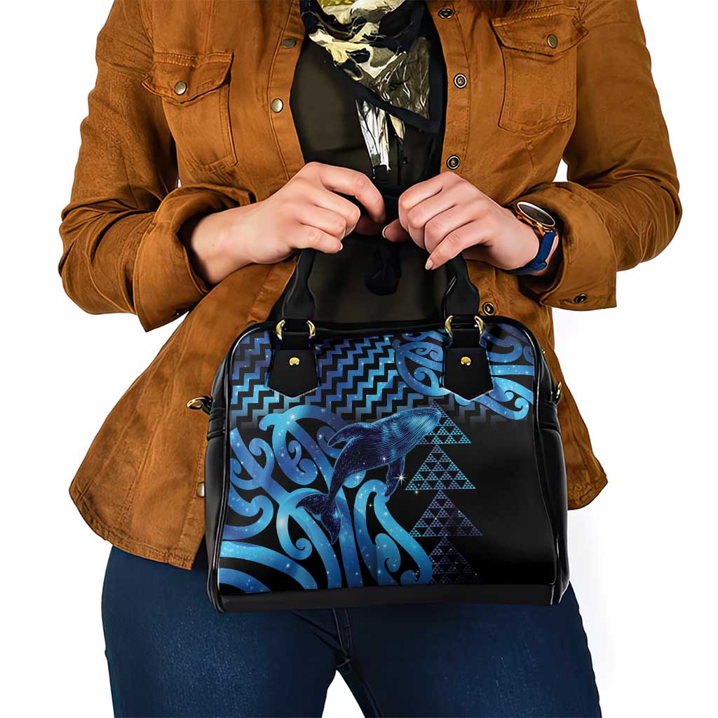 Humpback Whale Matariki New Zealand Shoulder Handbag NZ Maori Paikea Poutama Luxury Blue