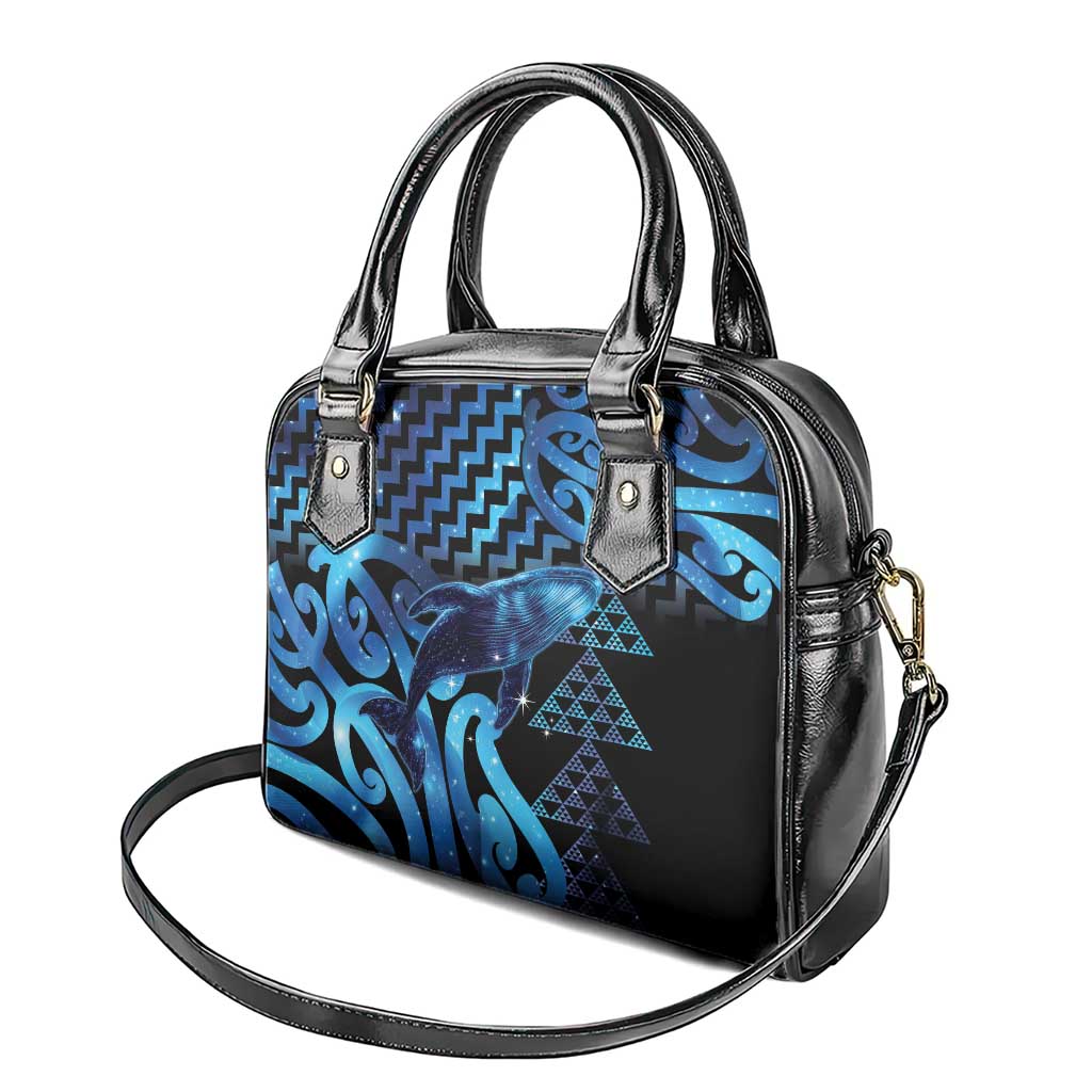 Humpback Whale Matariki New Zealand Shoulder Handbag NZ Maori Paikea Poutama Luxury Blue