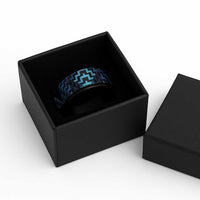 Humpback Whale Matariki New Zealand Spinner Ring NZ Maori Paikea Poutama Luxury Blue LT14 - Polynesian Pride