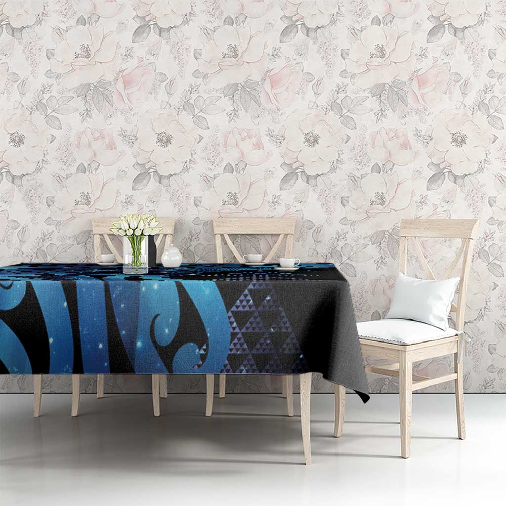 Humpback Whale Matariki New Zealand Tablecloth NZ Maori Paikea Poutama Luxury Blue LT14 - Polynesian Pride