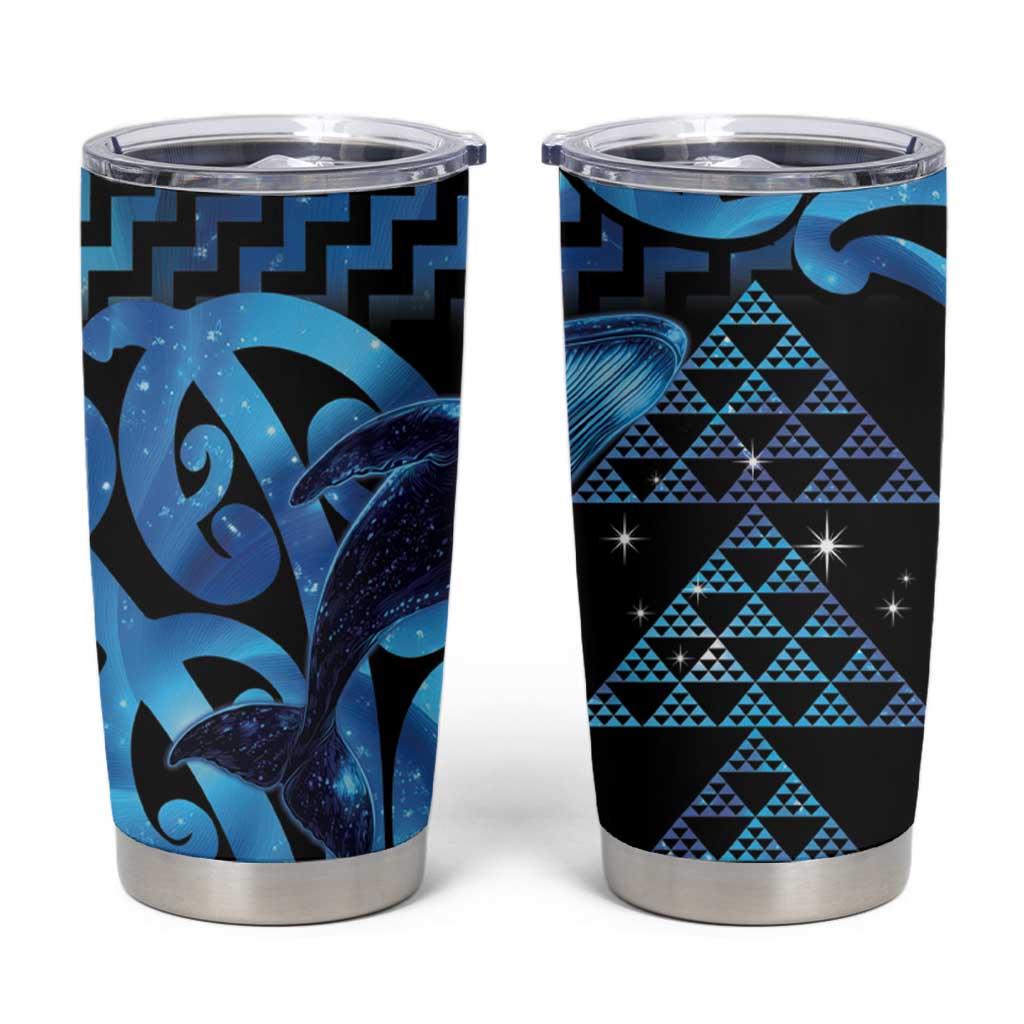 Humpback Whale Matariki New Zealand Tumbler Cup NZ Maori Paikea Poutama Luxury Blue