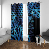 Humpback Whale Matariki New Zealand Window Curtain NZ Maori Paikea Poutama Luxury Blue