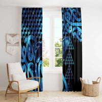 Humpback Whale Matariki New Zealand Window Curtain NZ Maori Paikea Poutama Luxury Blue