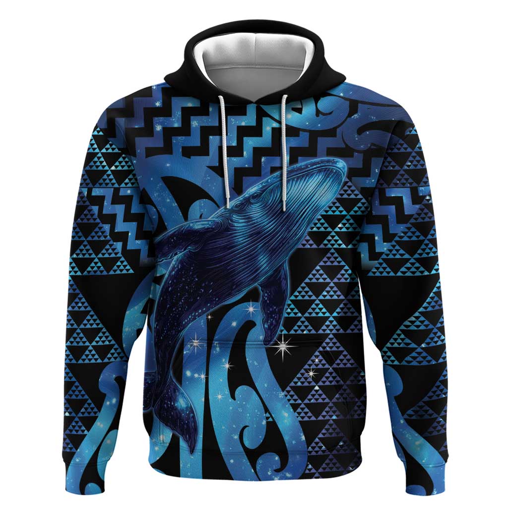 Humpback Whale Matariki New Zealand Zip Hoodie NZ Maori Paikea Poutama Luxury Blue LT14 Pullover Hoodie Blue - Polynesian Pride