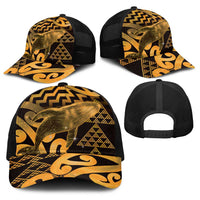 Humpback Whale Matariki New Zealand Baseball Net Cap NZ Maori Paikea Poutama Luxury Gold LT14 - Polynesian Pride