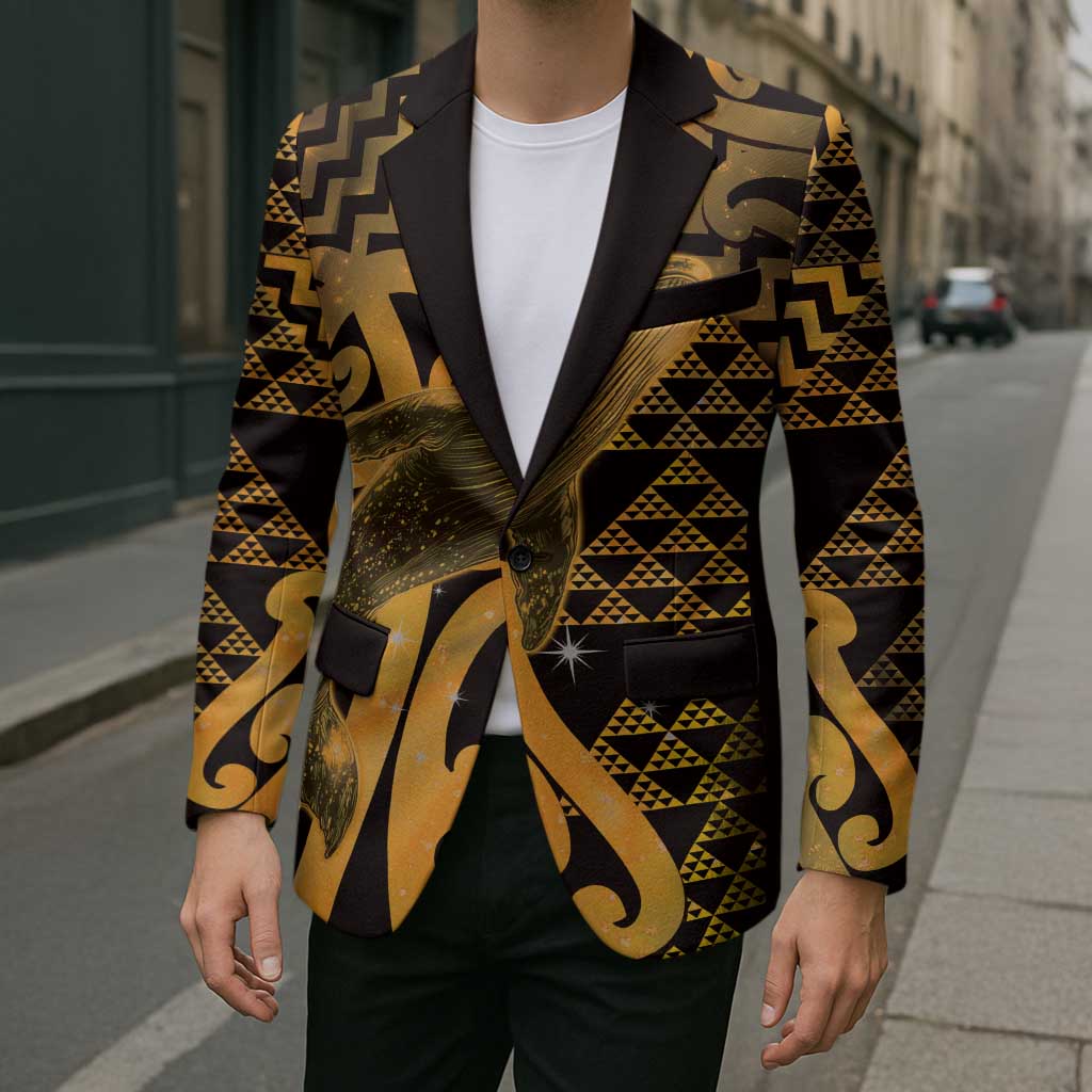 Humpback Whale Matariki New Zealand Blazer NZ Maori Paikea Poutama Luxury Gold LT14 - Polynesian Pride