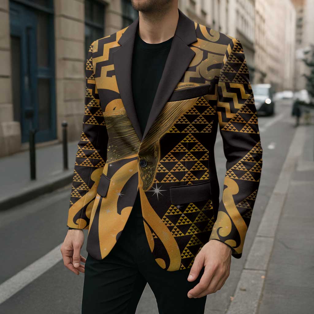 Humpback Whale Matariki New Zealand Blazer NZ Maori Paikea Poutama Luxury Gold LT14 - Polynesian Pride