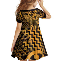 Humpback Whale Matariki New Zealand Family Matching Long Sleeve Bodycon Dress and Hawaiian Shirt NZ Maori Paikea Poutama Luxury Gold