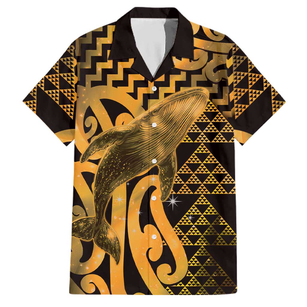 Humpback Whale Matariki New Zealand Family Matching Long Sleeve Bodycon Dress and Hawaiian Shirt NZ Maori Paikea Poutama Luxury Gold