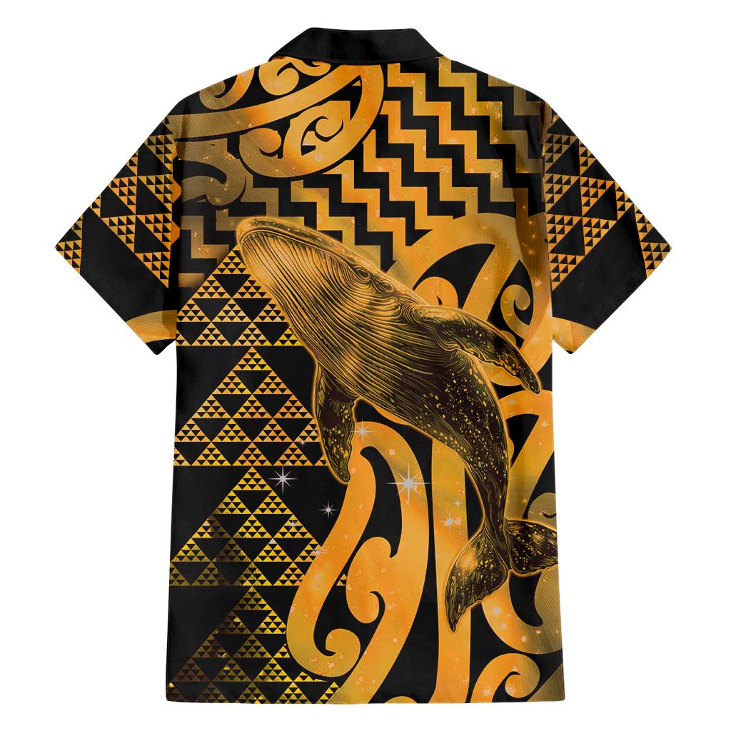 Humpback Whale Matariki New Zealand Family Matching Long Sleeve Bodycon Dress and Hawaiian Shirt NZ Maori Paikea Poutama Luxury Gold