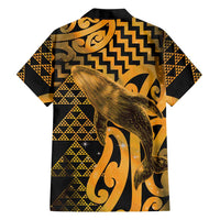 Humpback Whale Matariki New Zealand Family Matching Short Sleeve Bodycon Dress and Hawaiian Shirt NZ Maori Paikea Poutama Luxury Gold