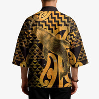 Humpback Whale Matariki New Zealand Kimono NZ Maori Paikea Poutama Luxury Gold