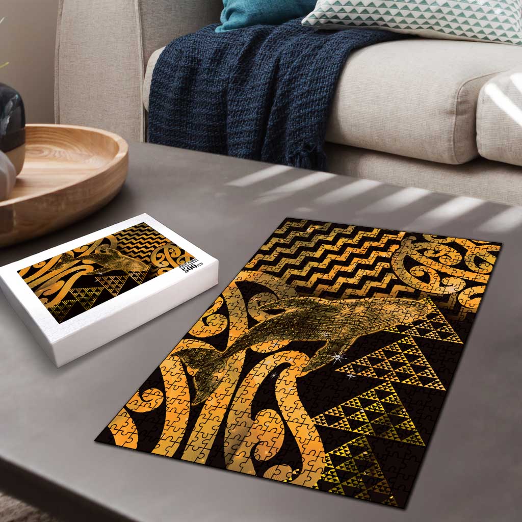 Humpback Whale Matariki New Zealand Puzzle NZ Maori Paikea Poutama Luxury Gold LT14 - Polynesian Pride